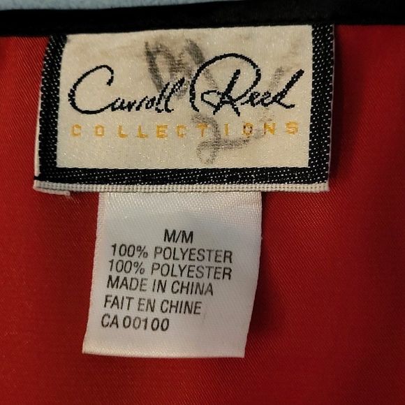 CARROLL REED COLLECTIONS VINTAGE SHORT STYLE RED W/ BLACK TRIM DRESSING GOWN - Picture 5 of 7